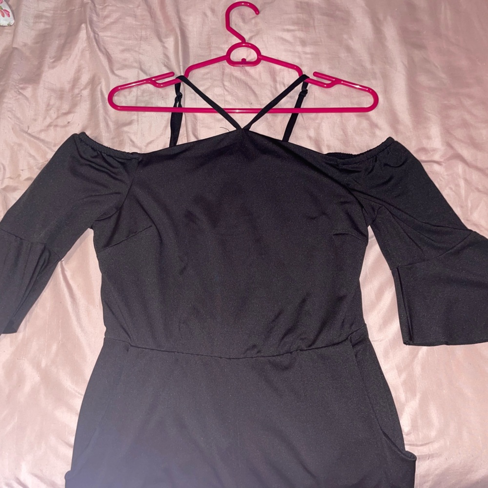 VENUS Black Off the Shoulder Jumpsuit